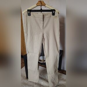 Calvin Klein Beige Striped Trousers